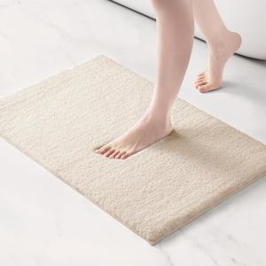 Madison Park Marshmallow Bathroom Rug Non Slip, Luxrurious Plush Bath Mat, Absorbent, Quick Dry, Spa Design Bath Room Dcor, 20x30, Natural
