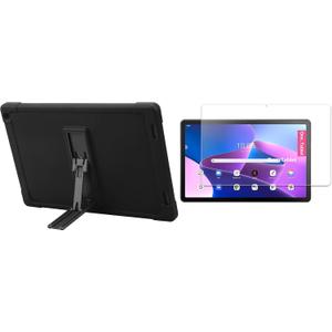 Coopers Tablet CP10 Screen Protector with Kickstand Case (Black + Glass Film)