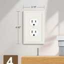 4-Pack Duplex Outlet Cover, Durable Solid Zinc Alloy Decorative Switch Plates and Outlet Covers, Light Almond Wall Plates for Electrical Outlets, 1 Gang Receptacle Cover, Corrosion Resistant
