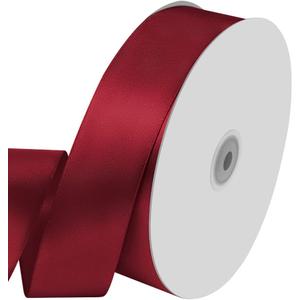 1-1/2" Wide x 100 Yards Single Faced Polyester Red Satin Ribbon, Perfect for Wedding, Gift Wrapping, Bow Making & Other Projects (Red)