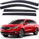 Lightronic Extra Durable Outside-Mount Low-Profile Auto Vent Window Visors, Fits 2014-2020 Acura MDX, UV-Protection Rain Guards, Original Wind Deflectors, Dark Smoke, 4-Pcs