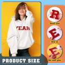 Jutom 156 Pieces Chenille Letter Patches Iron on Bulk Large 3.2 h x 2.4 w College Letters Patches Clothing Embroidered Trimmed Preppy Alphabet for Letterman Jackets Jeans (Red)