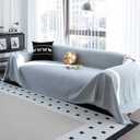 Durable Couch Cover Blanket, Sofa Blanket Cover Washable, Oversized Couch Cover Pet Friendly, Chenille Sofa Cover Blanket for 2-3 Cushions Sofas Solid Color(71"x 118"/Light Grey/1pc)