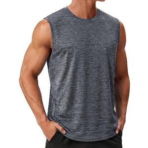 TACVASEN Men's Sleeveless Tee Shirt Quick Dry Workout Gym Tank Tops Summer Cooling Bodybuilding Muscle Shirts, L, Dark Gray