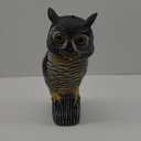 Glintoper Plastic Fake Owl Wagging Head Outdoor Statues 16.5 inch, Bird Scarecrow Horned Decoy, Bird Deterrents Scary Birds Away, Nature Enemy Pest Repellent for Outdoor Garden Yard Protectors
