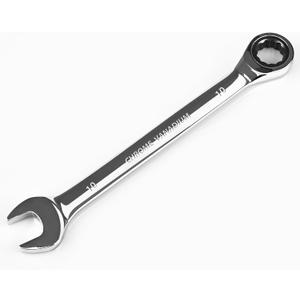 Egofine 10mm Ratcheting Combination Wrench Metric, Industrial Grade Gear Spanner with 12-Point Design, 72-Tooth Ratchet, Chrome Vanadium Steel
