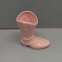 CroBlissful 5.9 Inch Cowgirl Boot Vase for Book Shelf Ceramic Cowboy Decoration Arrangements Nice Western Country Accent Vase Unique Boot Planter for Modern Aesthetic Room Wedding Decor(Pink)