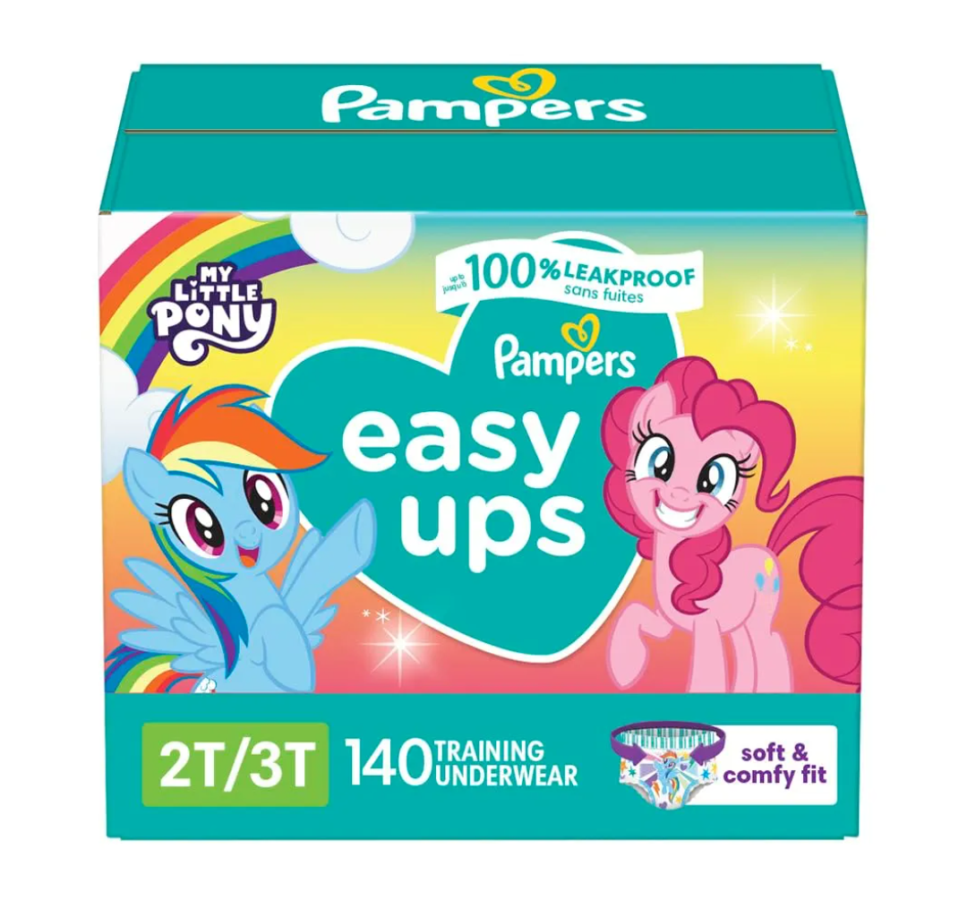 Pampers Training Pants - Easy Ups Girls & Boys - Size 2T-3T, 140 Count, My Little Pony Potty Underwear (Packaging May Vary)