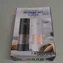 Electric Salt and Pepper Grinder Set, Rechargeable Automatic Pepper Mill Grinder with LED Light, House Warming Gifts New Home, One-Hand Operation for Kitchen Appliances(2 Pack Upgrade White)