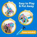 GWUNNIES Plush Bouncy Ball for Kids  9-inch Inflatable Sensory Toddler Toy with Animal Cover & Air Pump  Indoor & Outdoor Play for Ages 3+, Ideal Gift for Boys & Girls, Frizzy Hugpal