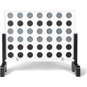 Play Platoon Wooden Giant 4 in a Row Game Outdoor - 4 in a Row Board Game Outdoor with Coins, Case and Rules, Extra Large