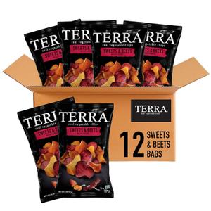 Terra Vegetable Chips, Sweets & Beets, No Salt Added, 5 oz. (Pack of 12), BB 24 Feb 26
