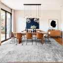 RUUGME Abstract 10x10 Area Rugs: Non-Slip Washable Carpet for Living Room Bedroom Soft Thin Stain Resistant Rug for Office Low Pile Comfort Home Decor - Gift for Housholds Newlyweds (10ft Square Grey)