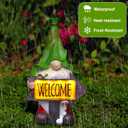 Solar Garden Gnomes Outdoor Garden Decor with Solar LED Light, Yard Graden Gnomes Decorations for Patio Lawn, Gifts for Mom, Gnomes Gifts for Women (Gnomes)