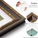 Yaetm 16x20 Vintage Picture Frame, Ornate Antique Bronze 16x20 Frame for Wall, White Mat for 11x14 Photos, 1.4-inch Wide Molding - Portrait or Landscape - Wall Mount for Home (Brown/Gold, Single), 16x20 - 1 pack