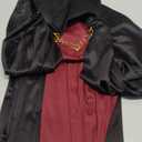 Vampire Costume Cloak with High Collar - Medieval Gothic Black and Red Cape for Halloween Cosplay Size Large