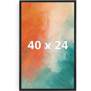MorningRo Black Snap Poster Frame 40 x 24 Inch Heavy Duty Aluminum with Clear Gloss Overlay with Mounting Hardware Includes 4 Mounting Screws and Drywall Anchors