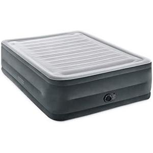 Intex 64417ED 22in Queen Dura-Beam Comfort Plush High-Rise Inflatable Air Mattress with Built in Pump for Travel and Camping, 600lb Weight Capacity