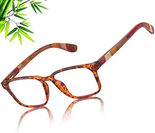 DUCO Wooden Computer Blue Light Blocking Glasses for Men Women Reading Gaming TV Phones U400 LensDC5212