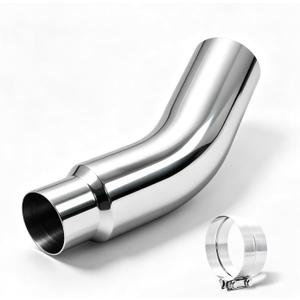 4" to 5" Exhaust Elbow Pipe Tip Polished 23'' Length Steel w/Clamp