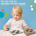 12 Sets Kids Wooden Tic Tac Toe Game XO Wood Board Game Classic Mini Tabletop Game Set for Boys Girls Educational Games Toy Goody Bag Filler Birthday Party Favor