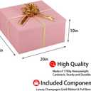 BoxSkivra Extra Large Gift Box with Lid 20x20x10 Inches, Large Pink Gift Box Giant Gift Boxes with Lids for Presents Packaging for Birthday Surprise, Christmas, Anniversaries, Wedding Party, 1 Count