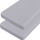 Cot Sheets 31" x 75", 2 Pack Cot Size Sheet Fitted with Narrow Twin/Camp Bunk/Rvs Bunk/Guest Beds/Army Cots/Trifold Mattress, Super Soft Breathable Microfiber Bed Cover, Bottom Sheet, Gray