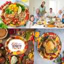 YQUQWN 50 PCS Oval Thanksgiving Paper Plates 12 x 10 Inch Heavy Duty Disposable Plates for Pumpkin Fall Harvest Holiday Thanksgiving Party Supplies Table Decor