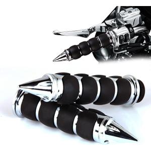 DREAMIZER Universal Motorcycle Hand Grips with Black Non-Slip Rubber for Harley Honda Yamaha Suzuki Kawasaki