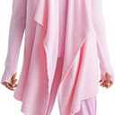 Softies Women's Cozy Cloud Cardigan with Bracelet Thumb Holes, Pink, X/XL