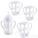 3 Pack Baby Bottle Handles for Philips Avent Natural Baby Bottles, Baby Bottle Holder with Easy Grip Handles (White)