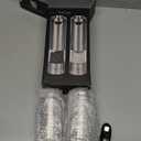 Latent Epicure Electric Salt & Pepper Grinder Set  USB-C Rechargeable Stainless-Steel Mills & Shakers with LED Light, Adjustable Ceramic Grinders & Acrylic Rest Tray