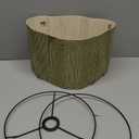 Rustic lamp Shade Bamboo with Decorative Green Geometric Figure Drum lamp shade for table lamps and floor lamps Ideal for Living Room Bedroom Easy Assemble Size 11.8 * 9.05Inch (Art Deco B)