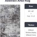 Modern Abstract 3x5 Rug, Non Slip Entryway Rug, Soft Machine Washable Rugs for Indoor Entry, Low Pile Stain Resistant Distressed Rug for Living Room, Bedroom, Dark Grey Blue
