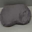 Crescent Zafu Meditation Pillow, D=17" W=11" H=5.5" Zabuton Yoga Bolster, Meditation Cushion, Floor Pouf Yoga Pillow Zippered Organic Cotton Cover Natural Buckwheat kneeling pillow - Large (Grey)