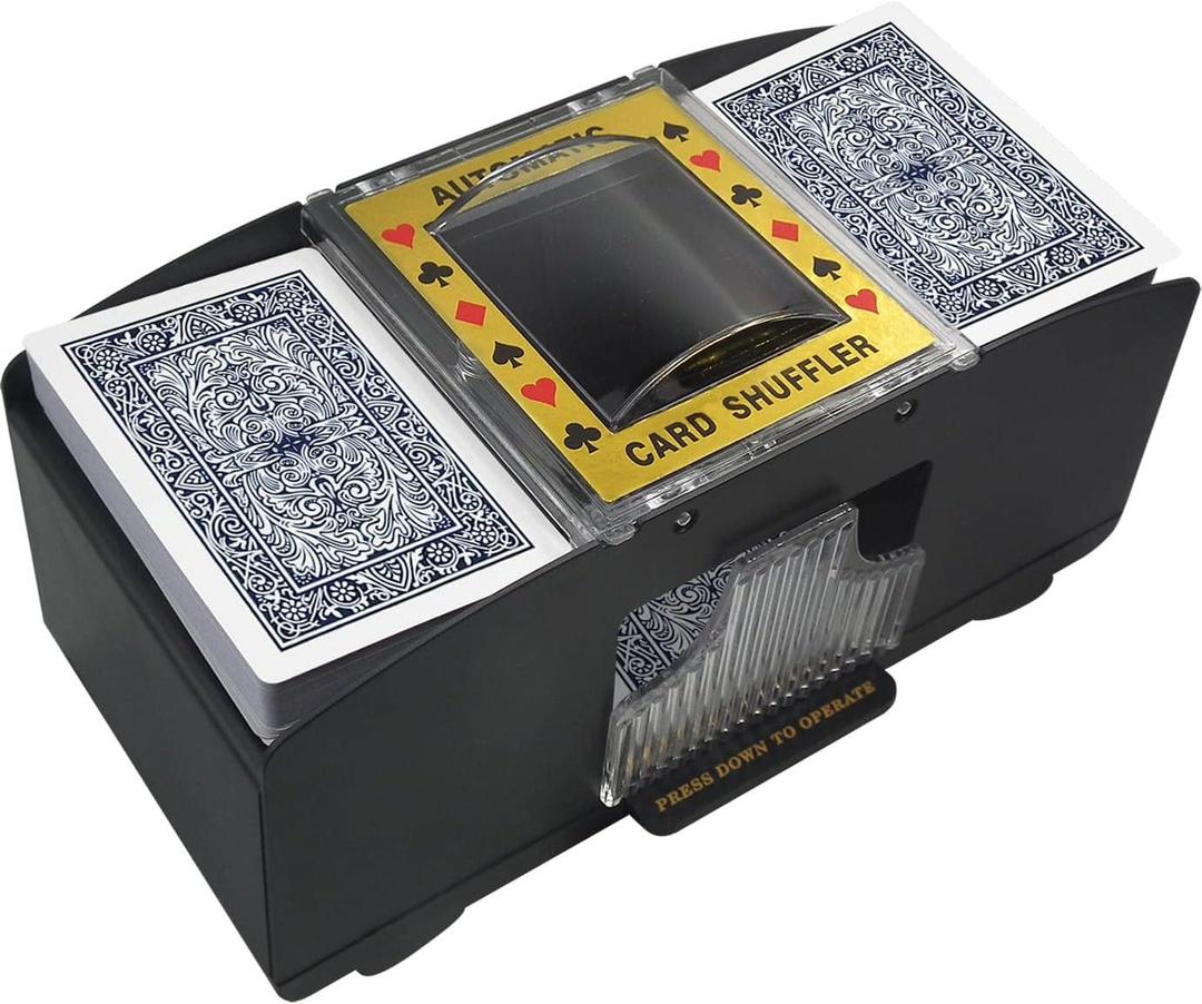 Automatic Card Shuffler, 1-2 Deck Battery-Operated Electric Poker Card Shuffler Machine, for Playing Cards/UNO