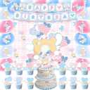 42Pcs Cinna-morolls Party Supplies Pack IncludesBannerCake TopperBlackdrop,Balloons for Cinna-morolls party supplies