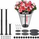 3 Pack Plant Risers for Inside Pots, Adjustable Height 7-22" Metal Planter Lift Inserts Fillers Risers for Indoor Outdoor Large Tall Taper Planter Flower Pot (6" Base,8",10" Top,Black)