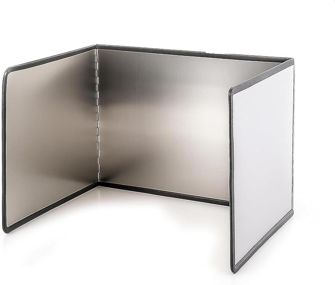 3-Sided Splatter Guard - Stainless Steel Foldable Grease Splatter Screen for Frying Pan, Nonstick & Heat Resistant Stove Top Shield, Stops Oil Splashes for Safer Cooking