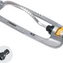 Melnor 65118-AMZ XT Metal Turbo Oscillating Sprinkler with QuickConnect Product Adapter Amazon Bundle, 3400 sq. ft. Coverage 1-Way Adjustable Metal Base