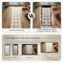 Beeiva Checkered Print 3x5 Washable Area Rug for Bedroom, Non Slip Ultra Thin Beige Entryway Rug Non Shedding Kitchen Rug 3x5, Modern Checkerboard Carpet Plaid Decor for Bathroom Office Nursery