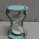SOFFEE DESIGN Rustic 6-Minute Hourglass Sand Timer, Vintage Distressed Sand Clock, Rustic Sand Watch with White Sand, Antique Sandglass for Home, Kitchen, Office Decor, Turquoise