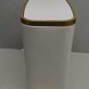 CEROELDA Small Bathroom Trash Can with Lid Soft Close-5L/1.3 Gal Stainless Steel Garbage Can-Step Pedal Wastebasket Slim Trash Bin for Office, Bedroom, Toilet, Live Room-White