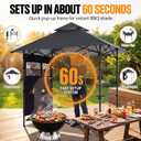 ABCCANOPY 8x5 Pop Up BBQ Grill Gazebo with Lights & Sidewall, Dark Gray