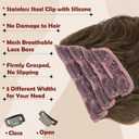 FESHFEN Clip in Hair Extensions for Women - 4 Pcs Thick Double Weft Long Wavy Soft Synthetic Blends Well Hair Extension, 24 inch Chestnut Brown