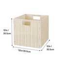 TAIMEI&G02 12x12x12inch Plastic Wicker Cube Baskets Large Square Foldable Handwoven Laundry Organizer Set of 4, Ivory