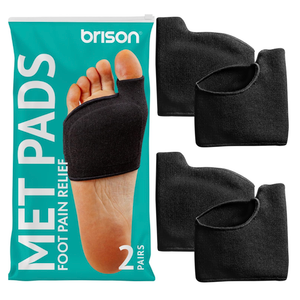 Brison Metatarsal Pads Ball of Foot Cushion for Men and Women - Gel Foot Cushions for Pain Relief Morton’s Neuroma Metatarsalgia Sesamoiditis Calluses - 2 Pairs Black Small (M 9-11, W 11-13)