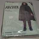 Spooktacular Creations Halloween Child Boy Green Hooded Archer Cape, Kids Medieval Wizard Outfit for Cosplay Themed Parties (Medium(8-10 yrs))