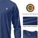 Roadbox Mens UPF 50+ UV Sun Protection Shirts Outdoor Long Sleeve SPF Rash Guard for Fishing Hiking Swimming Running (Blue, L)