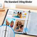 100 Pack 4x6 Photo Sleeves for 3 Ring Binder - 600 Photos, Clear Album Refill Pages, Acid Free Plastic Archival Protector Sleeves, Pages Sheets for 8.5x11 Binder